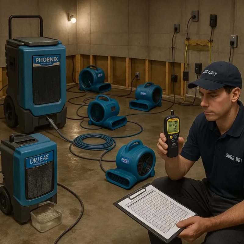 Structural Drying and Dehumidification process in Palmyra, WI